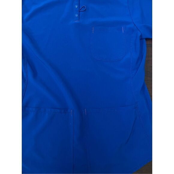 ScrubStar Supreme Stretch Electric Blue Scrub Top Size X-Small - Picture 2 of 8